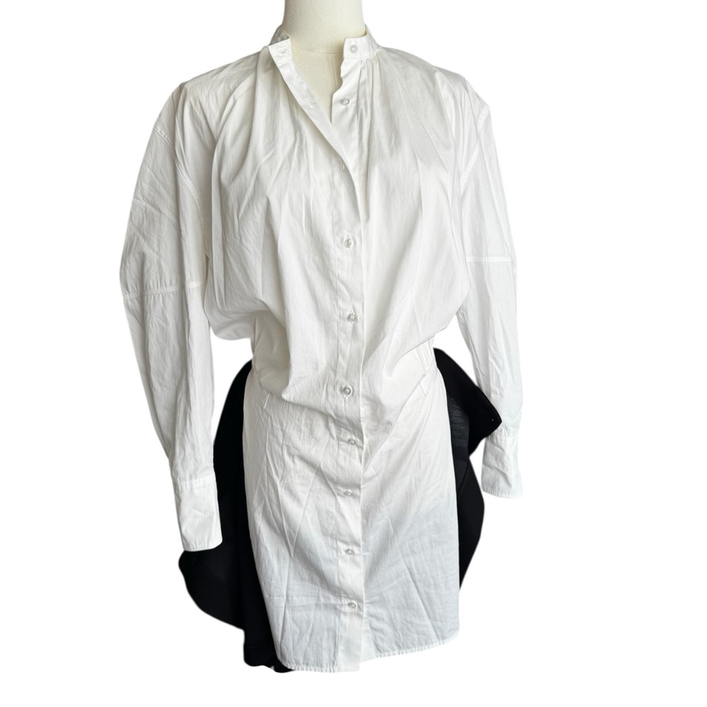 Maje Trompe L'oeil Crepe & Poplin Mini Dress White & Black 34/0/XS - Picture 10 of 13